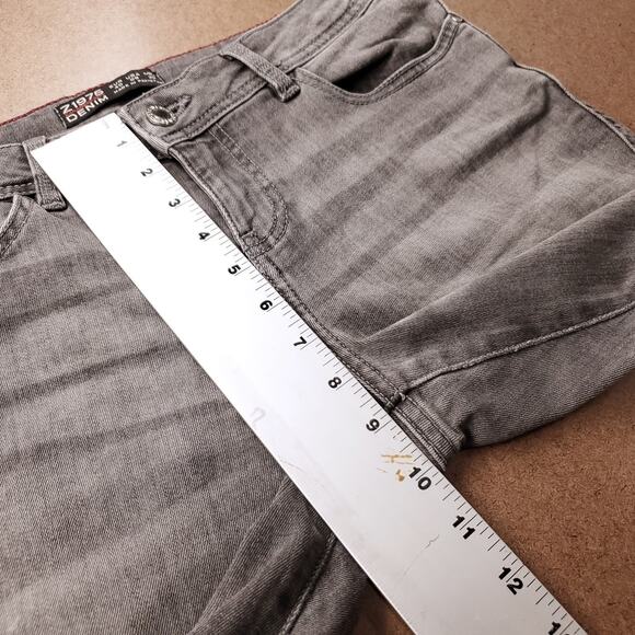 Zara Basic Z1975 Denim Jeans Womens 8 Gray Stretch Skinny Straight Faded Y2K - Picture 5 of 11